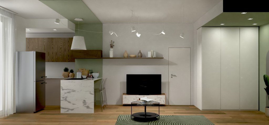 Un cambio di colore può dividere cucina e soggiorno